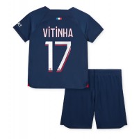 Paris Saint-Germain Vitinha Ferreira #17 Replika babykläder Hemmaställ Barn 2023-24 Kortärmad (+ korta byxor)